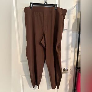Athleta Brooklyn Ankle Pants Women Size 22 Brown Stretch Joggers NWT